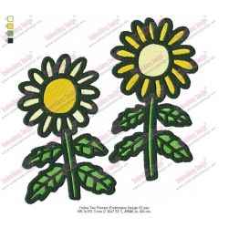 Yellow Two Flowers Embroidery Design 02